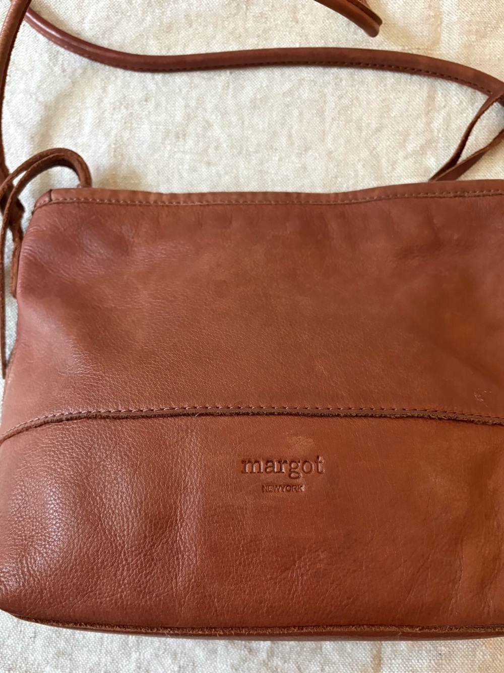 margot Tan Leather Crossbody Bag